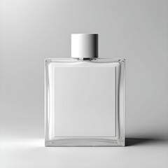 isolated small white perfume or cologne bottle. 3d mockup design.