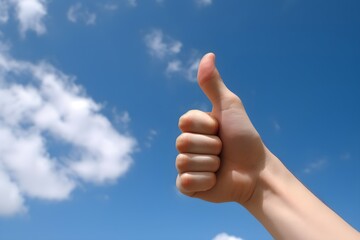 グッドサインと青空　with generative ai