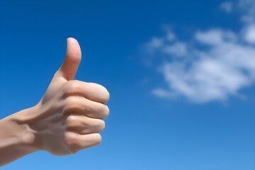 グッドサインと青空　with generative ai