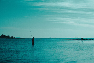 fishing in the sea