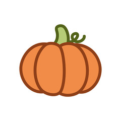 Cute pumpkin icon logo vector illustration. Suitable for icons, logos, illustrations, stickers, books, covers, etc.