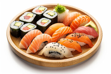 mixed sushi set - japanese food white background