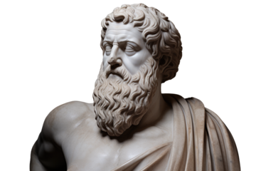 Illustration of the sculpture of Plato. The Greek philosopher. Plato is a central figure in the history of Ancient Greek philosophy.