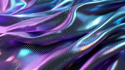 Luminous lilac dreams: oneiromancy on a blue abyss of abstract frivolity; twirling violet rhapsody on a chromatic textile sea as background - obrazy, fototapety, plakaty