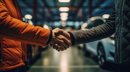 Bussines man and woman handshaking