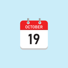 October 19 Concept Design. Vector Illustration.	