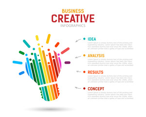 Creative business infographic. thinking ideas brain, innovation concept