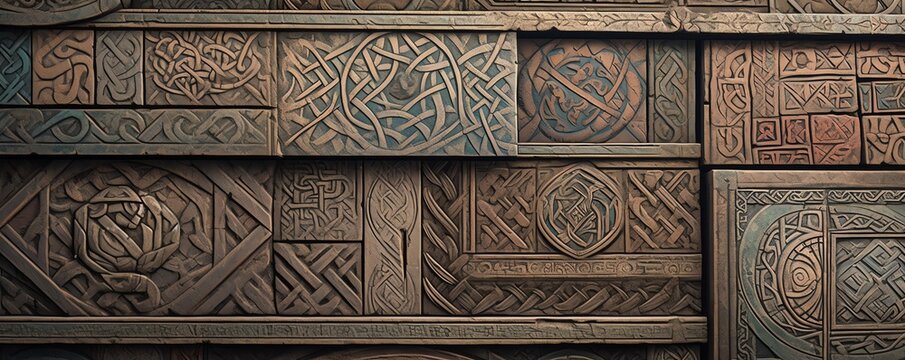 Mystical runes background