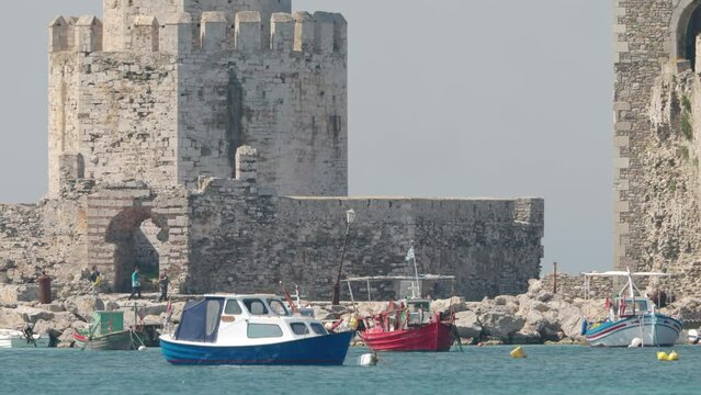 bourtzi of methoni castle in greece