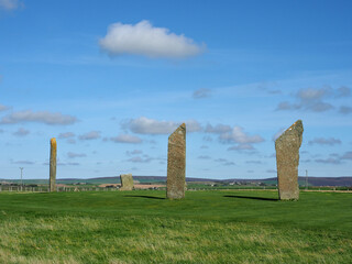 Standing stones of Stenness. Neolithic monument. Orkney Islands. Scotland
