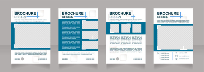 Improving business effectiveness blank brochure design. Template set with copy space for text. Premade corporate reports collection. Editable 4 paper pages. Arial Bold, Regular fonts used