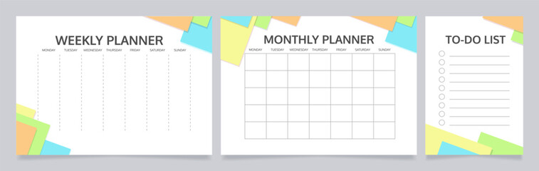 Managing workload worksheet design template set. Blank printable goal setting sheets. Time management samples. Scheduling pages for organizing personal tasks. Oxygen Bold, Regular fonts used