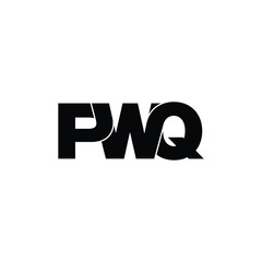 PWQ letter monogram logo design vector