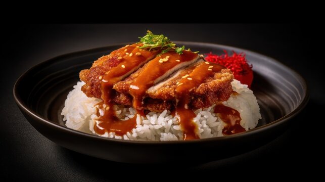 rice with meat HD 8K wallpaper Stock Photographic Image