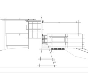 architectural sketch of a house