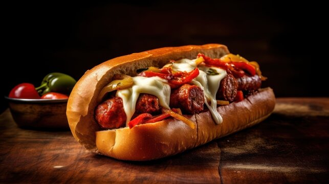 dog with ketchup HD 8K wallpaper Stock Photographic Image