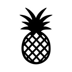 Obraz premium Pineapple black silhouette vector illustration