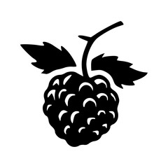 Raspberry black silhouette vector illustration