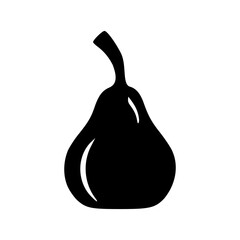 Pear black silhouette vector illustration