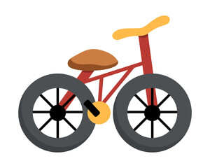 Fototapeta na wymiar Vector bicycle icon. Flat bike illustration isolated on white background. Active sport equipment sign. Simple active hobby picture. Alternative ecological transportation concept.