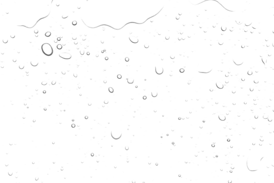 Water droplets on isolated background with PNG file.