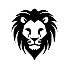 Fototapeta na wymiar Lion head black outlines monochrome vector illustration