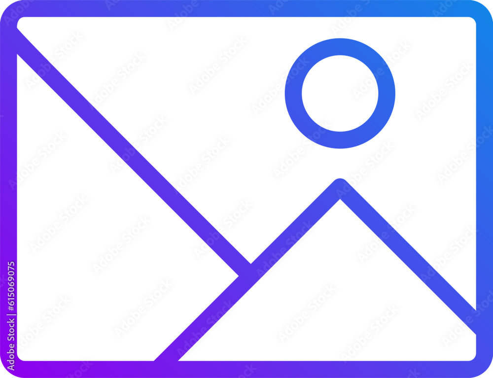 Poster gallery button pixel perfect gradient linear vector icon. add picture to website. online business pr