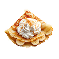 banana crepe filling isolated on transparent background