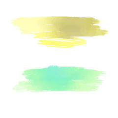 Abstract watercolor brush strokes isolated on white. Autumn shades.