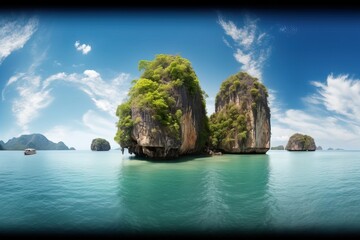 Fototapeta na wymiar Tropical island with teal waters in Thailand