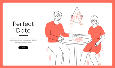Perfect date - modern line design style isometric illustration
