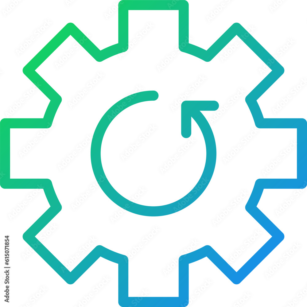 Aufkleber update blue pixel perfect gradient linear vector icon. settings adjustment. application version. sys