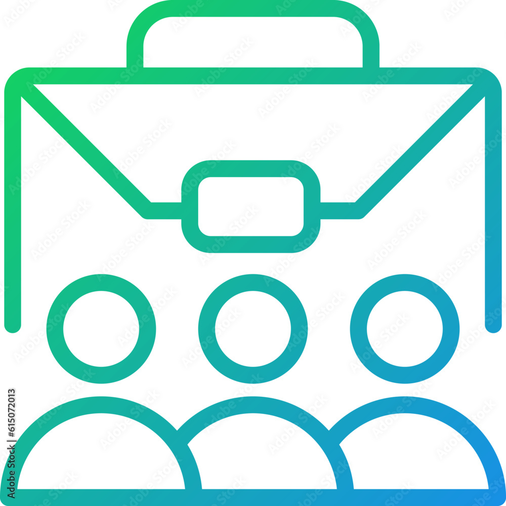 Poster team pixel perfect gradient linear vector icon. professional cooperation. teamwork and collaboration