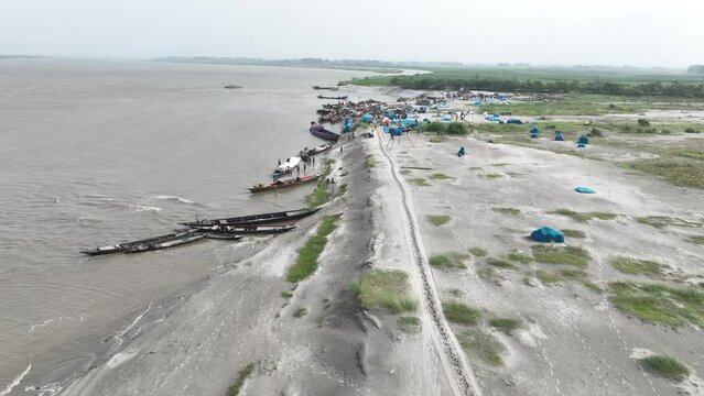 view of the beach market, kazipur, bangladesh