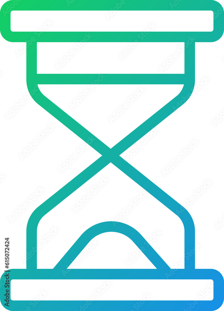 Poster hourglass pixel perfect gradient linear vector icon. loading time. waiting period. expiration and fi