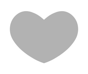 Gray heart sign isolated on transparent background. Valentines day icon. Hand drawn heart shape. World heart day concept. Love icon. PNG illustration