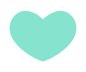 Green mint heart sign isolated on transparent background. Valentines day icon. Hand drawn heart shape. World heart day concept. Love icon. PNG illustration