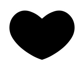 Black heart sign isolated on transparent background. Valentines day icon. Hand drawn heart shape. World heart day concept. Love icon. PNG illustration