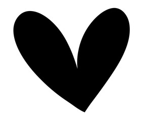 Black heart sign isolated on transparent background. Valentines day icon. Hand drawn heart shape. World heart day concept. Love icon. PNG illustration