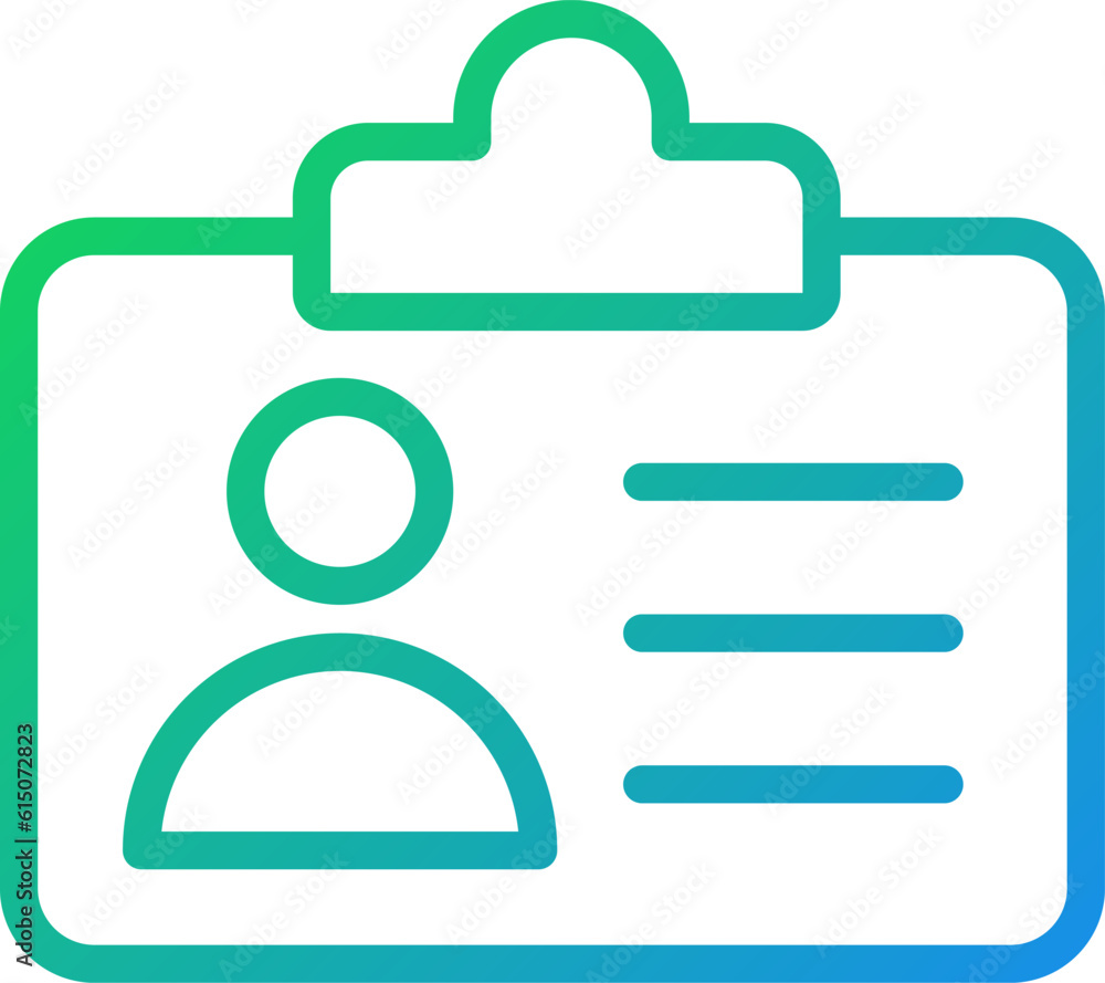 Poster employee badge pixel perfect gradient linear vector icon. worker identification. security and access