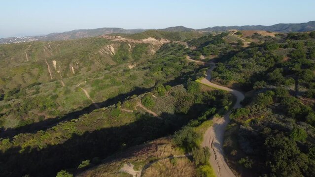 Aerial View of Mulholland Drive in Santa Monica Mountains, California
