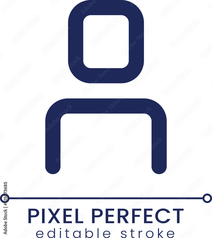 Poster user pixel perfect linear ui icon. social network member. personal information. gui, ux design. outl