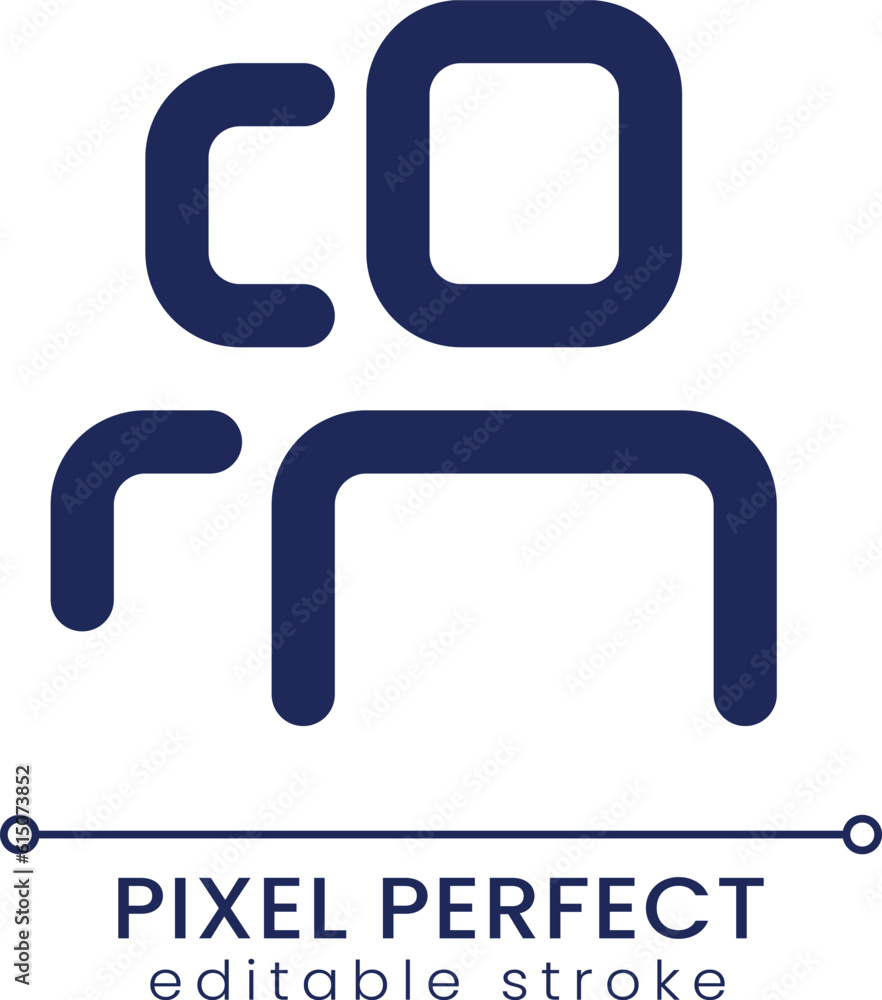 Poster social network group pixel perfect linear ui icon. online community. members. gui, ux design. outlin