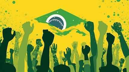 A beautiful background to promote brazilian events. Generative AI.