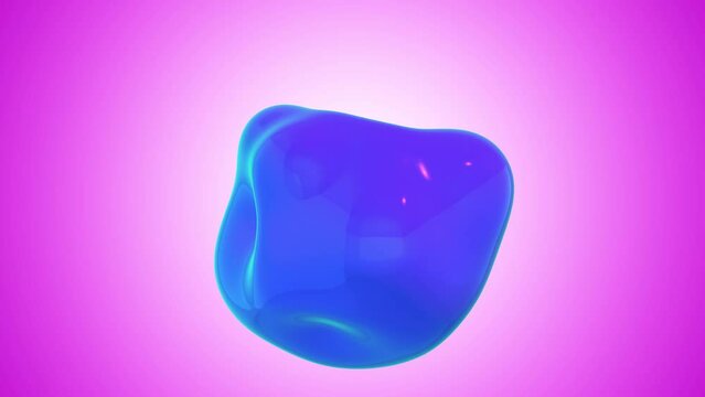 Blue abstraction. Background. Animation. Blue object.