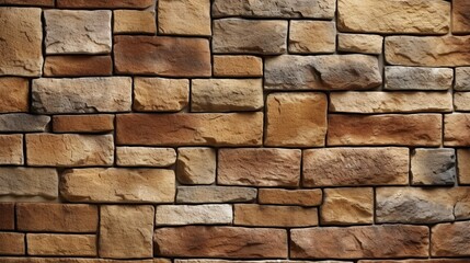Fototapeta premium An illustrated depiction of brown brick walls, adding a rustic and textured element to the visual representation. Generative Ai