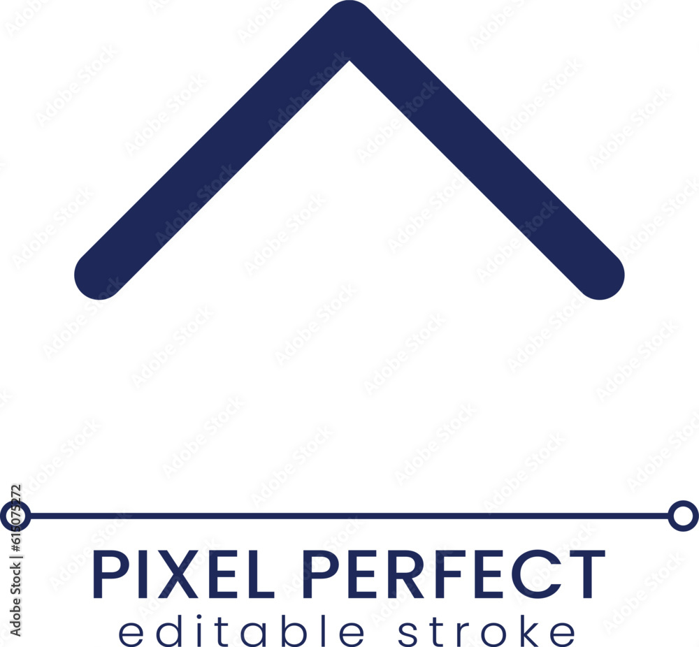 Poster scroll up pixel perfect linear ui icon. view chat history. show previous messages. gui, ux design. o