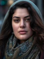 Fototapeta premium closeup sensual portrait of a beautiful oversize fashion model, body acceptance Concept, body positivity and diversity