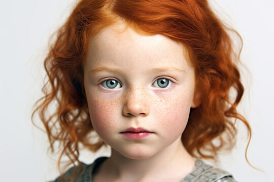 Image of baby kid girl with redhead