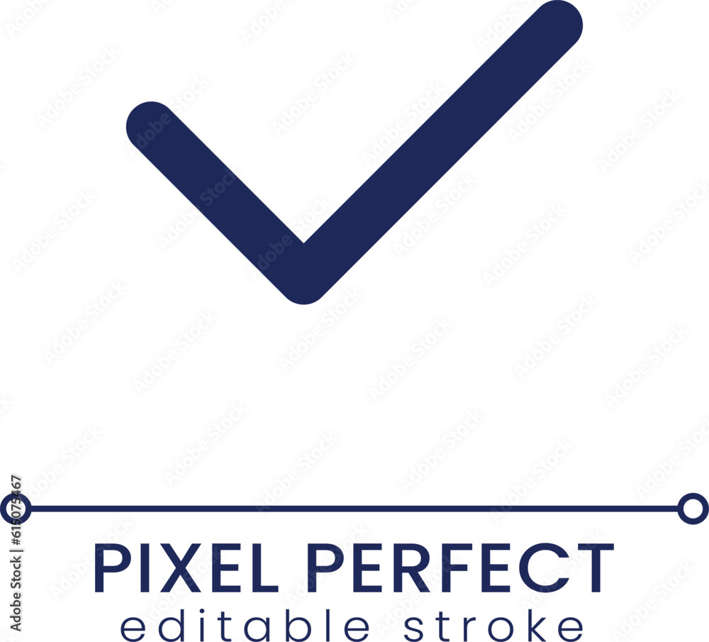 Poster checkmark pixel perfect linear ui icon. send message. unread status. online communication. gui, ux d